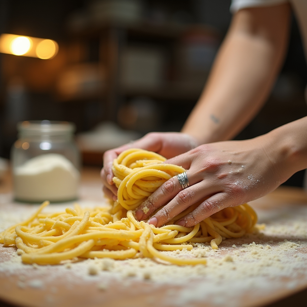 Wyrabianie ciasta na ramen noodles z sodą oczyszczoną